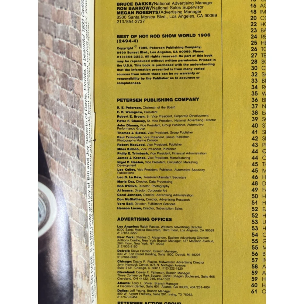 THE BEST OF HOT ROD SHOW WORLD, 1986 ,Volume 4. Number 2.